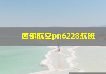 西部航空pn6228航班