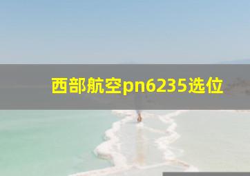 西部航空pn6235选位