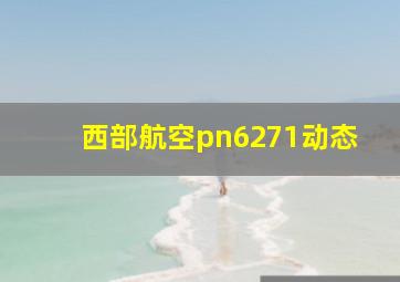 西部航空pn6271动态