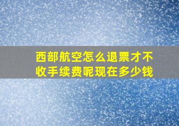 西部航空怎么退票才不收手续费呢现在多少钱