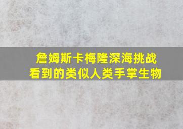 詹姆斯卡梅隆深海挑战看到的类似人类手掌生物