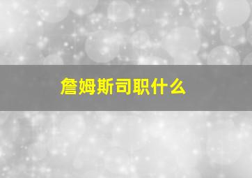 詹姆斯司职什么