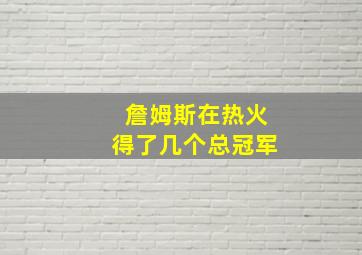 詹姆斯在热火得了几个总冠军