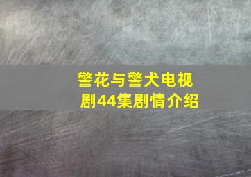 警花与警犬电视剧44集剧情介绍