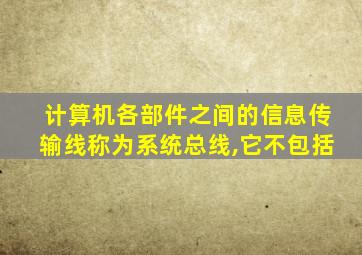 计算机各部件之间的信息传输线称为系统总线,它不包括