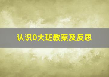 认识0大班教案及反思