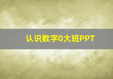 认识数字0大班PPT