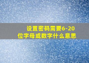 设置密码需要6-20位字母或数字什么意思