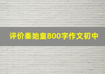 评价秦始皇800字作文初中