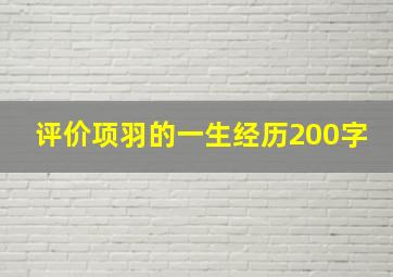 评价项羽的一生经历200字