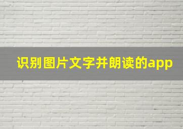 识别图片文字并朗读的app