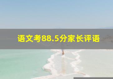 语文考88.5分家长评语