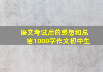 语文考试后的感想和总结1000字作文初中生