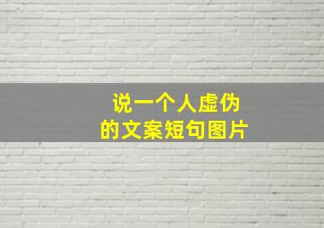 说一个人虚伪的文案短句图片