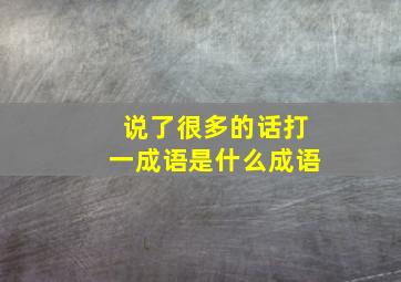 说了很多的话打一成语是什么成语