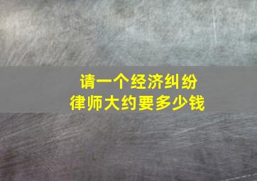 请一个经济纠纷律师大约要多少钱