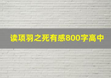 读项羽之死有感800字高中