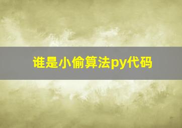 谁是小偷算法py代码