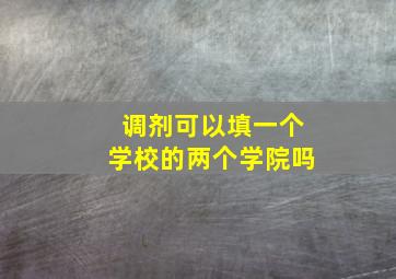 调剂可以填一个学校的两个学院吗