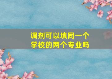 调剂可以填同一个学校的两个专业吗