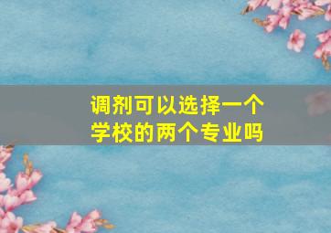 调剂可以选择一个学校的两个专业吗