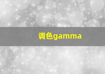 调色gamma