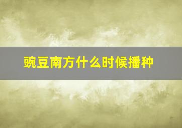 豌豆南方什么时候播种