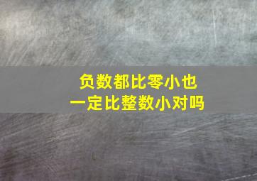 负数都比零小也一定比整数小对吗