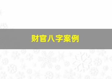 财官八字案例