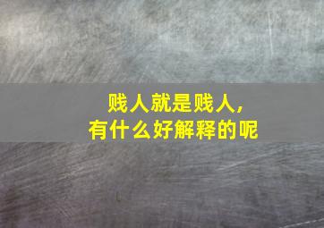 贱人就是贱人,有什么好解释的呢