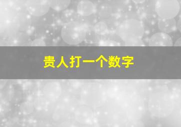 贵人打一个数字