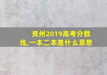 贵州2019高考分数线,一本二本是什么意思