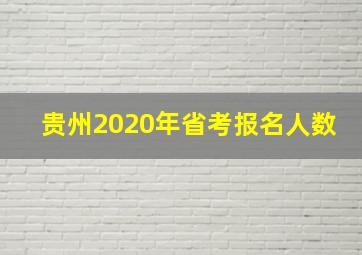 贵州2020年省考报名人数