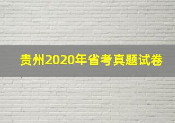 贵州2020年省考真题试卷