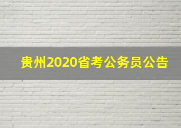 贵州2020省考公务员公告