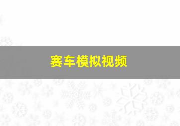 赛车模拟视频