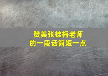 赞美张桂梅老师的一段话简短一点