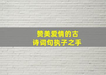 赞美爱情的古诗词句执子之手