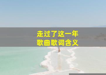 走过了这一年歌曲歌词含义