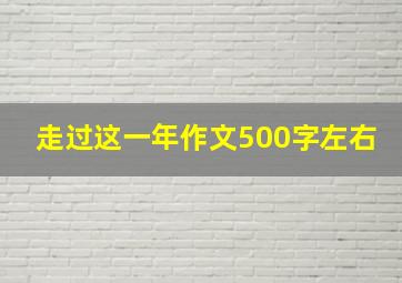 走过这一年作文500字左右