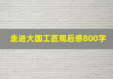 走进大国工匠观后感800字