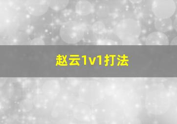 赵云1v1打法