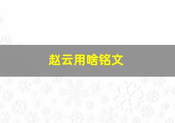 赵云用啥铭文