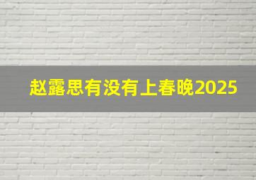 赵露思有没有上春晚2025