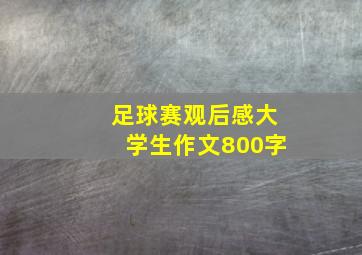 足球赛观后感大学生作文800字