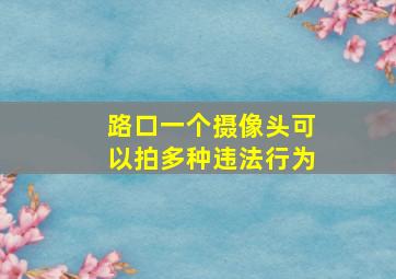 路口一个摄像头可以拍多种违法行为