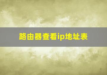 路由器查看ip地址表