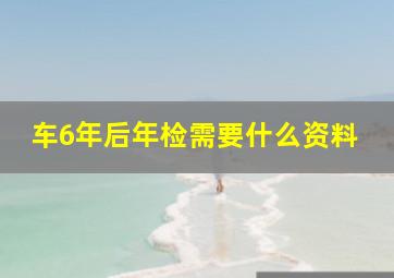 车6年后年检需要什么资料