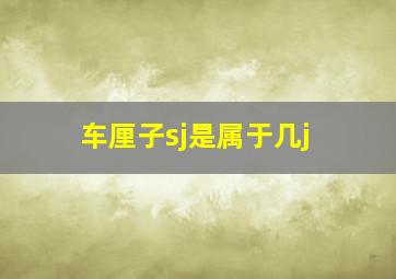 车厘子sj是属于几j