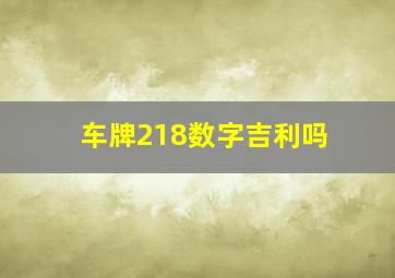 车牌218数字吉利吗